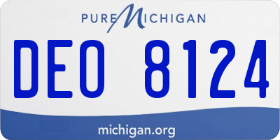 MI license plate DEO8124