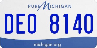 MI license plate DEO8140