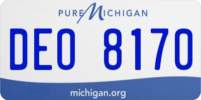 MI license plate DEO8170
