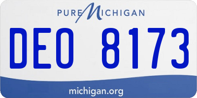 MI license plate DEO8173