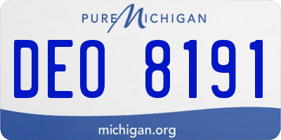 MI license plate DEO8191