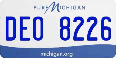 MI license plate DEO8226
