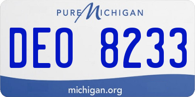 MI license plate DEO8233