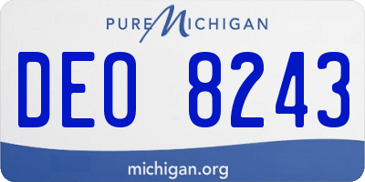 MI license plate DEO8243