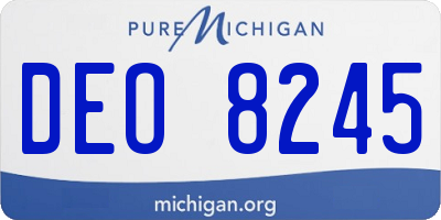 MI license plate DEO8245