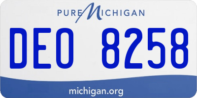 MI license plate DEO8258