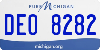 MI license plate DEO8282