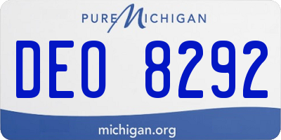 MI license plate DEO8292