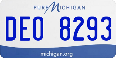 MI license plate DEO8293