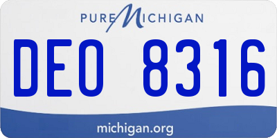 MI license plate DEO8316