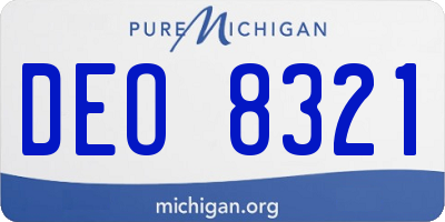 MI license plate DEO8321