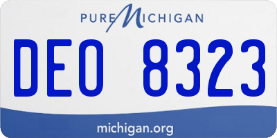 MI license plate DEO8323