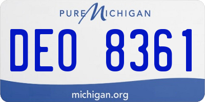 MI license plate DEO8361