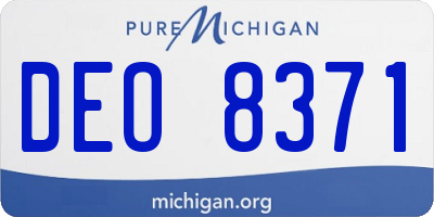 MI license plate DEO8371