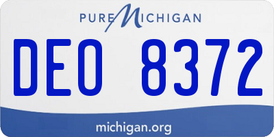 MI license plate DEO8372