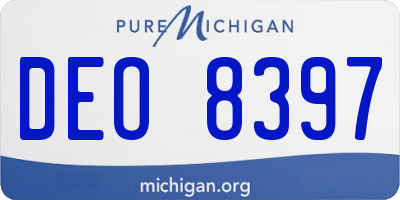 MI license plate DEO8397