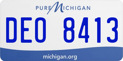 MI license plate DEO8413