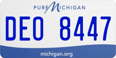 MI license plate DEO8447