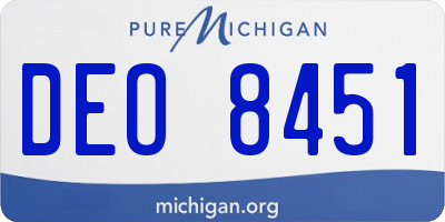 MI license plate DEO8451