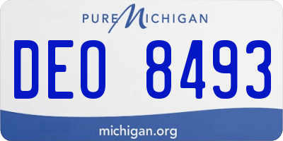 MI license plate DEO8493