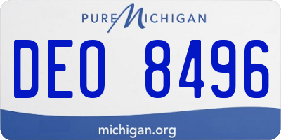 MI license plate DEO8496