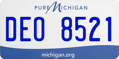 MI license plate DEO8521