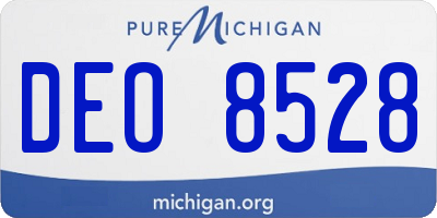 MI license plate DEO8528