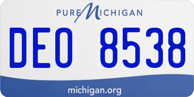 MI license plate DEO8538
