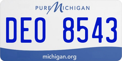 MI license plate DEO8543