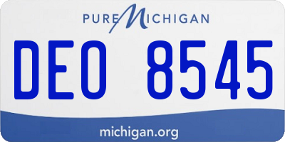 MI license plate DEO8545