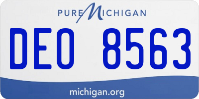 MI license plate DEO8563