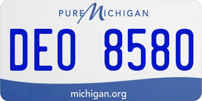 MI license plate DEO8580