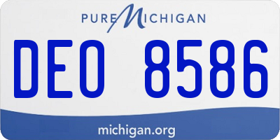MI license plate DEO8586