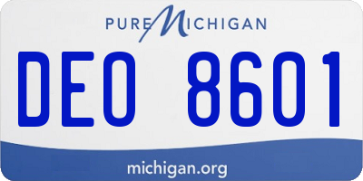 MI license plate DEO8601