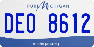 MI license plate DEO8612