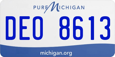 MI license plate DEO8613