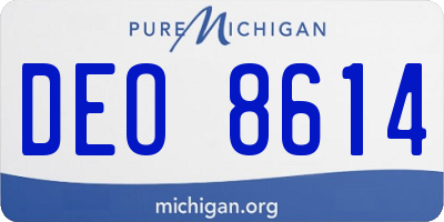 MI license plate DEO8614