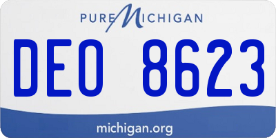 MI license plate DEO8623
