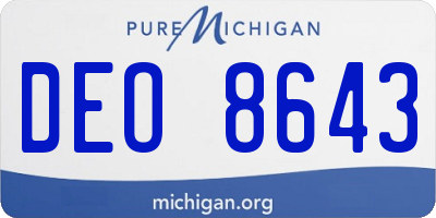 MI license plate DEO8643