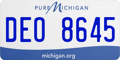 MI license plate DEO8645