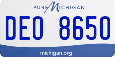 MI license plate DEO8650