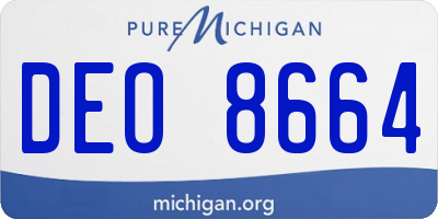 MI license plate DEO8664