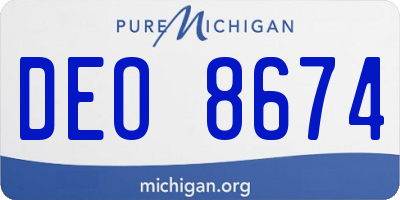 MI license plate DEO8674