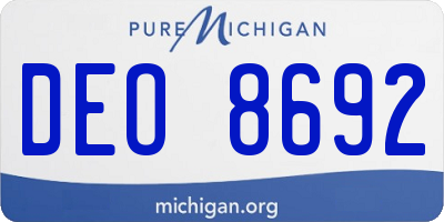 MI license plate DEO8692