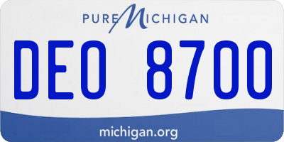 MI license plate DEO8700