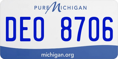 MI license plate DEO8706