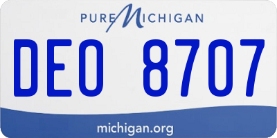 MI license plate DEO8707