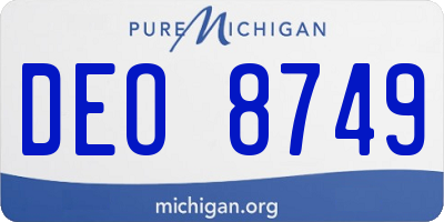MI license plate DEO8749