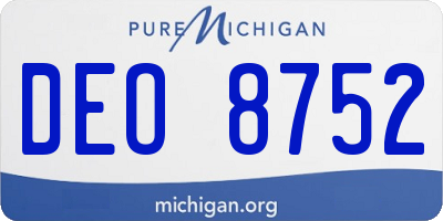 MI license plate DEO8752