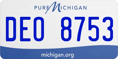 MI license plate DEO8753